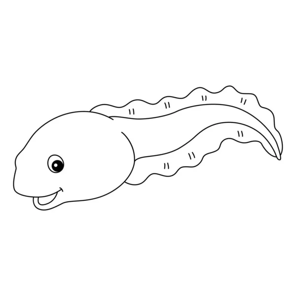 Cute Funny Coloring Page Tadpole Animal Provides Hours Coloring Fun — Vector de stock