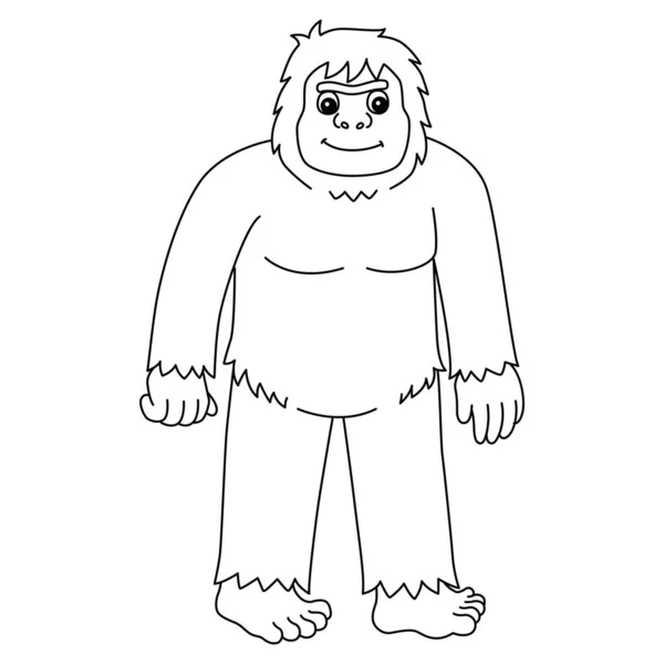 Cute Funny Coloring Page Bigfoot Provides Hours Coloring Fun Children — Stock Vector