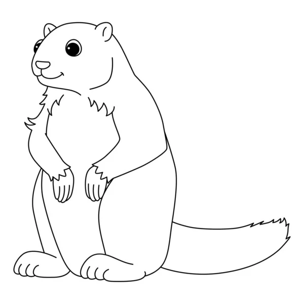 Cute Funny Coloring Page Marmot Provides Hours Coloring Fun Children — Stockový vektor