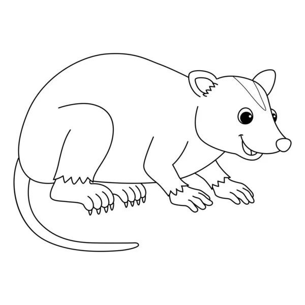 Cute Funny Coloring Page Opossum Animal Provides Hours Coloring Fun — стоковий вектор