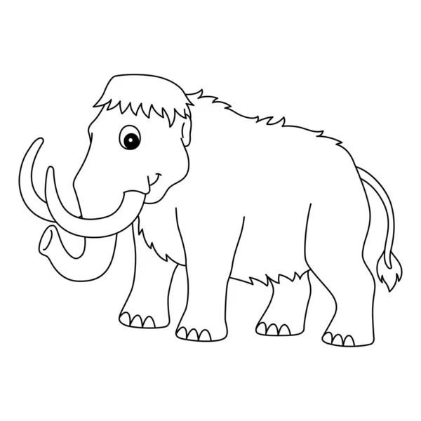 Cute Funny Coloring Page Mammoth Animal Provides Hours Coloring Fun — Archivo Imágenes Vectoriales