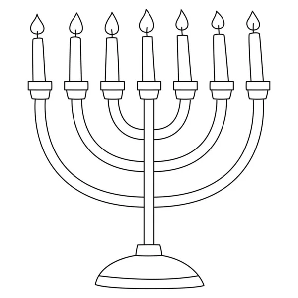 Cute Funny Coloring Page Hanukkah Menorah Provides Hours Coloring Fun — Stock Vector