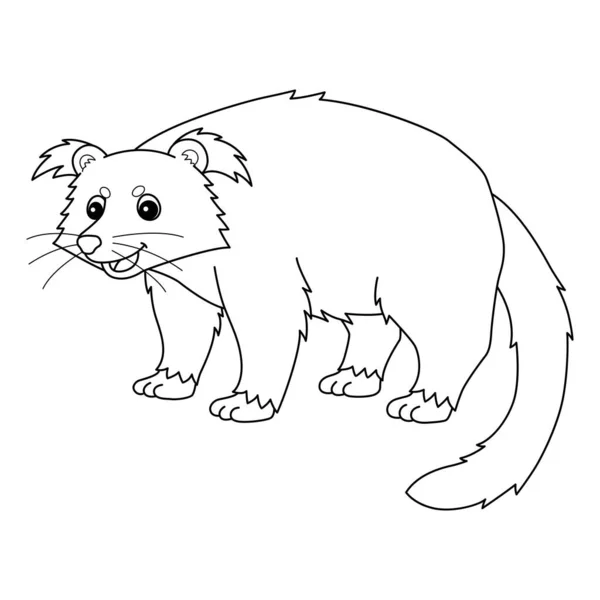 Cute Funny Coloring Page Binturong Animal Provides Hours Coloring Fun — Image vectorielle