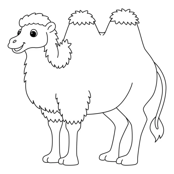 Cute Funny Coloring Page Bactrian Camel Provides Hours Coloring Fun — Διανυσματικό Αρχείο