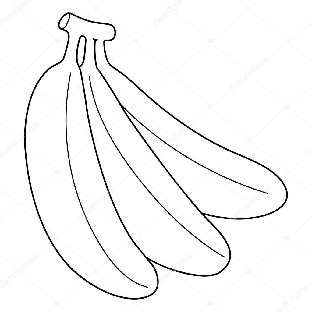 A cute and funny coloring page of a Banana. Provides hours of coloring fun for children. Color, this page is very easy. Suitable for little kids and toddlers.