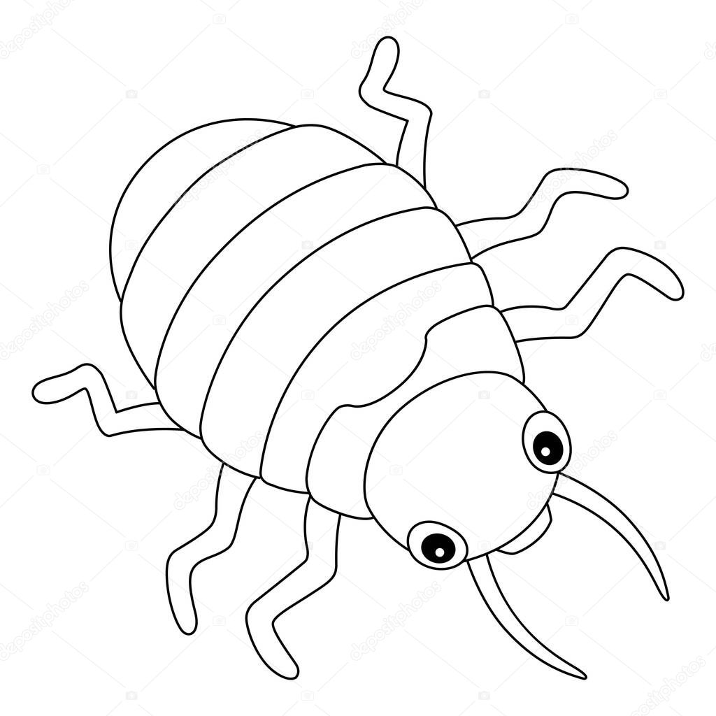 A cute and funny coloring page of a Bedbug. Provides hours of coloring fun for children. Color, this page is very easy. Suitable for little kids and toddlers.