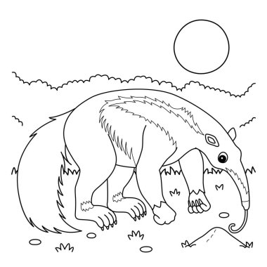 A cute and funny coloring page of a Giant Anteater. Provides hours of coloring fun for children. Color, this page is very easy. Suitable for little kids and toddlers.