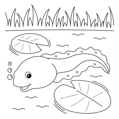 A cute and funny coloring page of a Tadpole Animal. Provides hours of coloring fun for children. Color, this page is very easy. Suitable for little kids and toddlers.