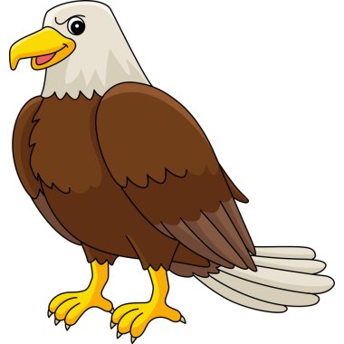 This cartoon clipart shows an Eagle Animal illustration