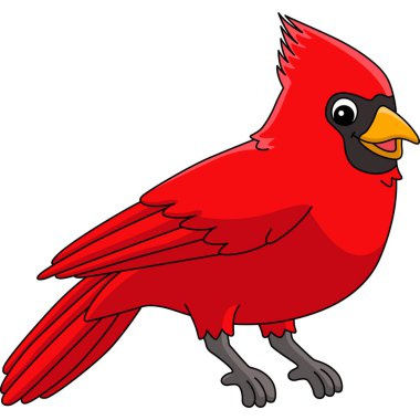 This cartoon clipart shows a Cardinal Animal illustration