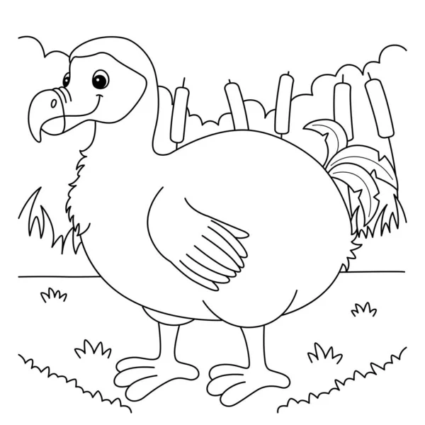 Cute Funny Coloring Page Dodo Animal Provides Hours Coloring Fun — Stock Vector