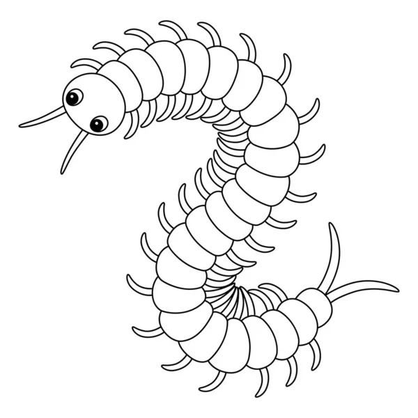 Cute Funny Coloring Page Centipede Provides Hours Coloring Fun Children — стоковый вектор