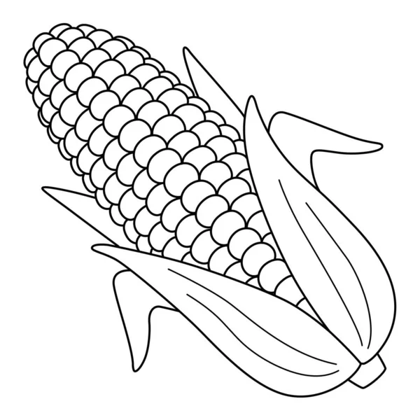 Cute Funny Coloring Page Corn Provides Hours Coloring Fun Children — 图库矢量图片