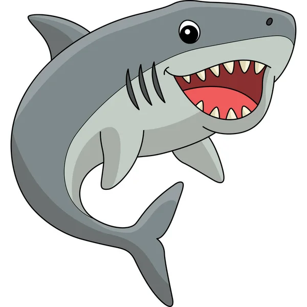 Cartoon Clipart Shows Megalodon Animal Illustration — стоковий вектор