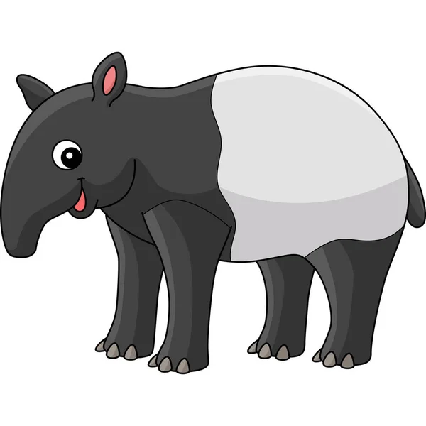 Cartoon Clipart Shows Tapir Animal Illustration — Archivo Imágenes Vectoriales