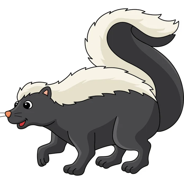 Cartoon Clipart Shows Skunk Animal Illustration — 스톡 벡터