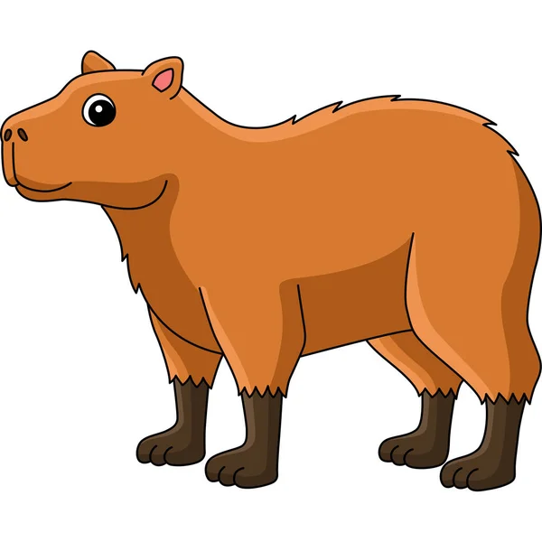 Cartoon Clipart Shows Capybara Animal Illustration — Image vectorielle