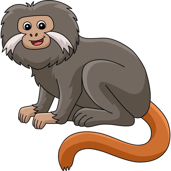 Cartoon Clipart Shows Tamarin Animal Illustration — Image vectorielle