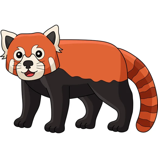 Cartoon Clipart Shows Red Panda Animal Illustration — Vector de stock