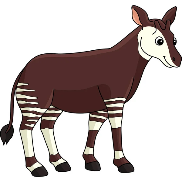 Cartoon Clipart Shows Okapi Animal Illustration — Stock Vector