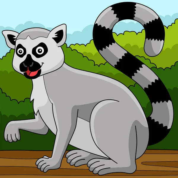 Cartoon Clipart Shows Katta Animal Illustration — Stock Vector