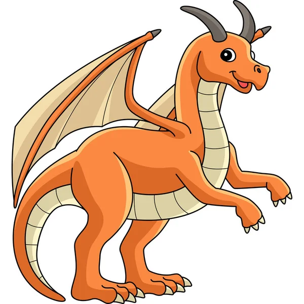 Cartoon Clipart Shows Dragon Animal Illustration — Stock vektor