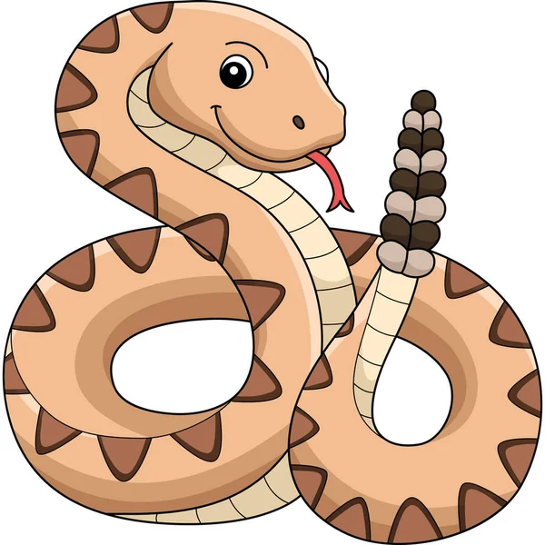 Cartoon Clipart Shows Rattlesnake Animal Illustration — Archivo Imágenes Vectoriales