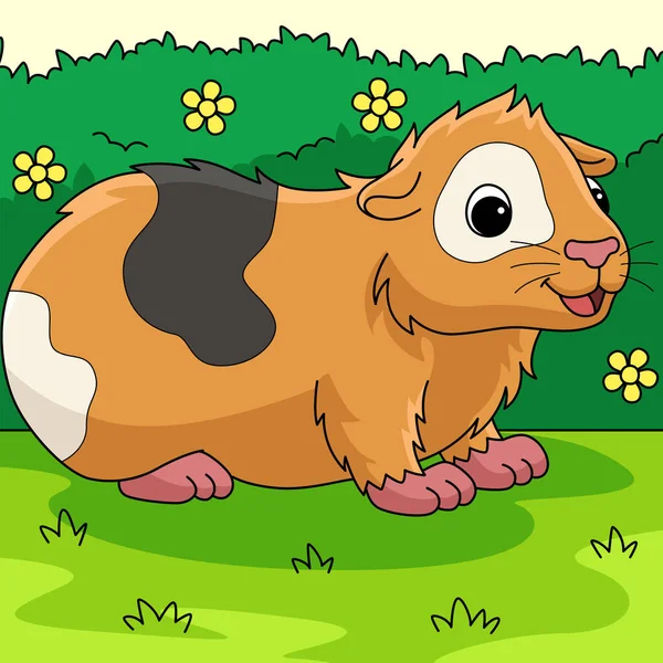 Cartoon Clipart Shows Guinea Pig Animal Illustration — Image vectorielle