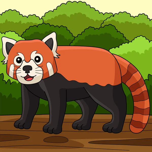 Cartoon Clipart Shows Red Panda Animal Illustration — Wektor stockowy