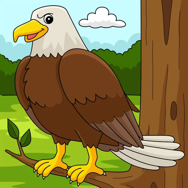 Cartoon Clipart Shows Eagle Animal Illustration — Stock vektor