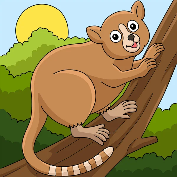 Cartoon Clipart Shows Mouse Lemur Animal Illustration — Stockvector