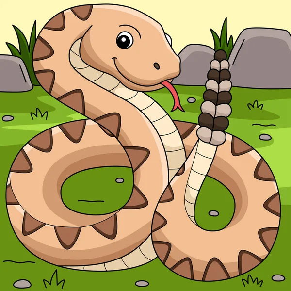 Cartoon Clipart Shows Rattlesnake Animal Illustration — Image vectorielle