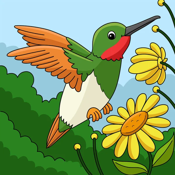 Cartoon Clipart Shows Hummingbird Animal Illustration — Image vectorielle