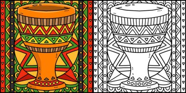 Bu boyama sayfası Kwanzaa Birlik Kupası 'nı gösteriyor. Bu illüstrasyonun bir tarafı renkli ve çocuklar için bir ilham kaynağı..