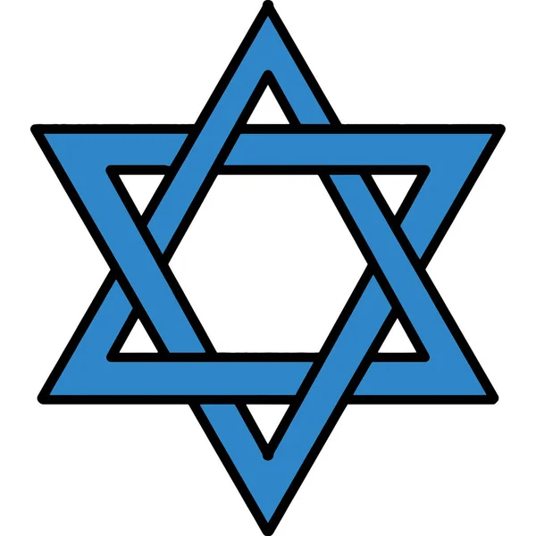 Cartoon Clipart Shows Hanukkah Star David Illustration — Stock Vector