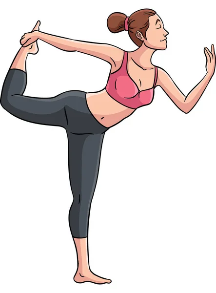 Este Clipart Desenhos Animados Mostra Uma Ilustração Yoga — Vetor de Stock