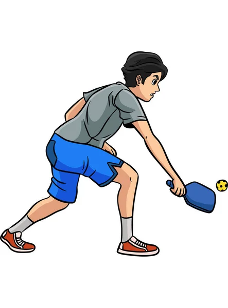 Clipart Dessin Animé Montre Une Illustration Pickleball — Image vectorielle