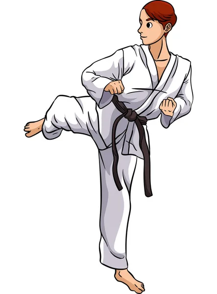 Dieser Cartoon Clip Zeigt Eine Karate Illustration — Stockvektor