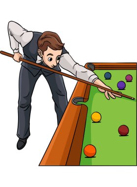 Bu karikatür parçası Snooker illüstrasyonunu gösteriyor.