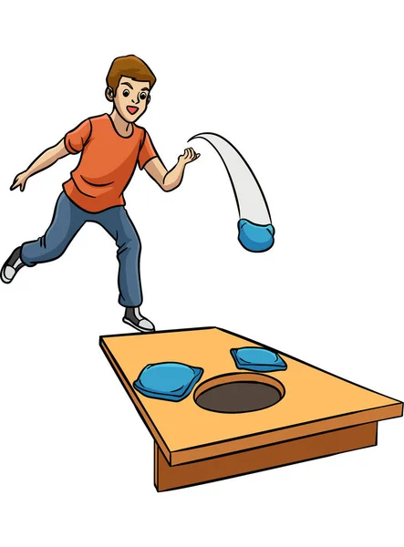 Bu karikatür parçası Cornhole illüstrasyonunu gösterir.