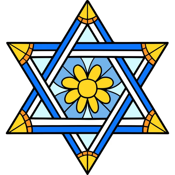 Αυτό Κλιπ Κινουμένων Σχεδίων Δείχνει Ένα Αστέρι Hanukkah Του Δαβίδ — Διανυσματικό Αρχείο