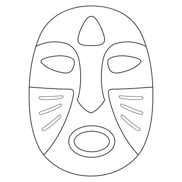 Eine Süße Und Lustige Malseite Einer Tribal Mask Bietet Stundenlangen — Stockvektor
