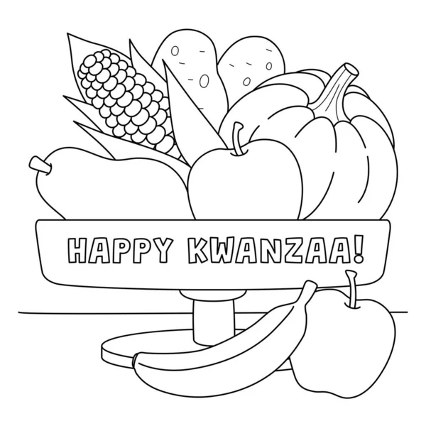 Cute Funny Coloring Page Happy Kwanzaa Mazao Provides Hours Coloring — Stock Vector