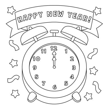 A cute and funny coloring page of an alarm clock. Provides hours of coloring fun for children. To color, this page is very easy. Suitable for little kids and toddlers.
