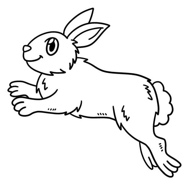 Una Simpatica Divertente Pagina Colorare Coniglio Che Salta Fornisce Ore — Vettoriale Stock