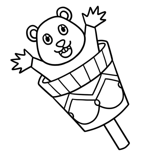 Cute Funny Coloring Page Groundhog Puppet Provides Hours Coloring Fun — Stock Vector