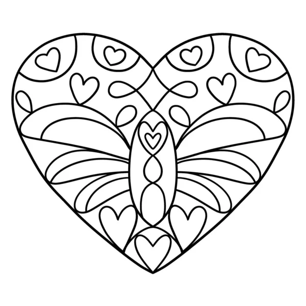 Cute Funny Coloring Page Heart Provides Hours Coloring Fun Children — Stock Vector