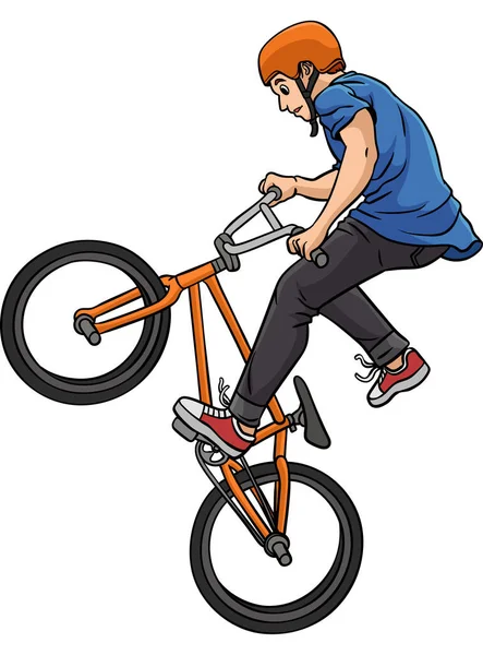 Deze Cartoon Clipart Toont Een Bmx Rider Illustratie — Stockvector