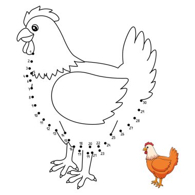 Bir tavuğun şirin ve komik noktalarını birleştirme sayfası. Çocuklar için saatlerce boyama eğlencesi sağlıyor. Renk, bu sayfa çok kolay. Küçük çocuklar ve yeni yürümeye başlayanlar için uygun..