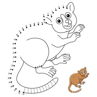 Şirin ve komik bir Fare Lemur 'un noktaları birleştirme sayfası. Çocuklar için saatlerce boyama eğlencesi sağlıyor. Renk, bu sayfa çok kolay. Küçük çocuklar ve yeni yürümeye başlayanlar için uygun..